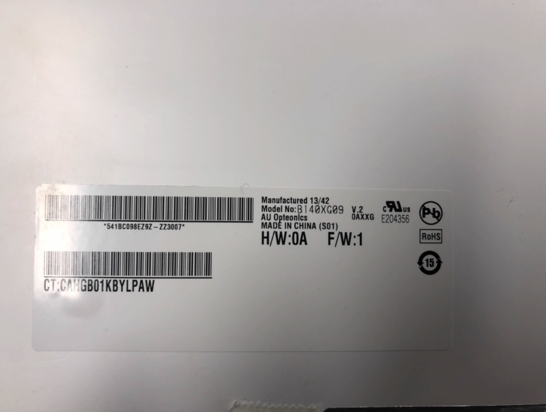 B141XG09 V.2 AUO 14.1" TFT-LCD screen 1024*768 Display