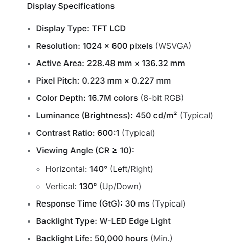 LCD Panel for TP106QT-24V TRE HMI