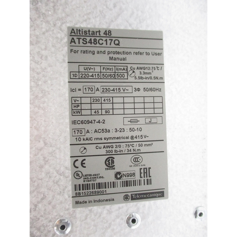 USED Schneider Electric ATS48C17Q 90KW