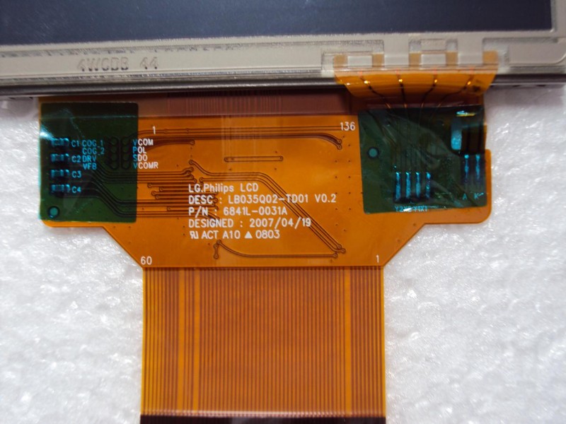 3.5 Inch Hard Coating LG LCD Panel With Full View Angle LB035Q02-TD01