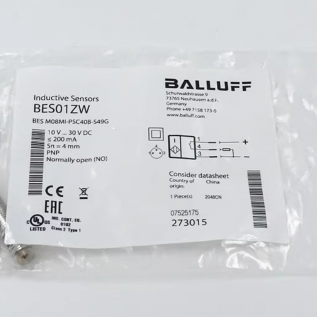 Balluff inductive sensor M08MI-PSC40B-S49G