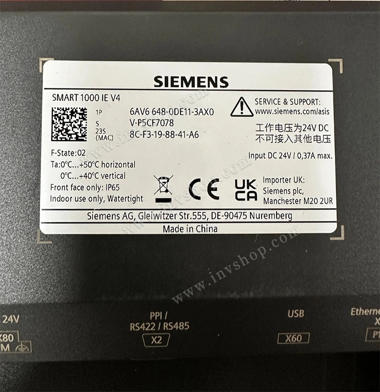 Siemens HMI operation panel 6AV6648-0DE11-3AX0