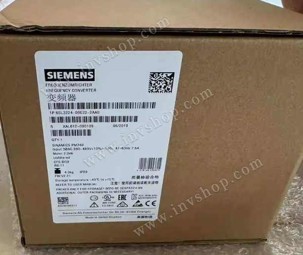 Siemens 6SL3224-0BE22-2AA0 frequency converter SINAMICS G120 PM240 Power Module