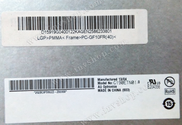 19.0 inch  1280*1024  G190ETN01.0  LCD PANEL FOR AUO
