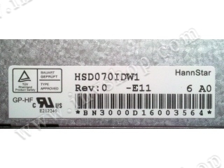 HSD070IDW1-E11 HannStar 7" TFT-LCD screen 800*480 Display