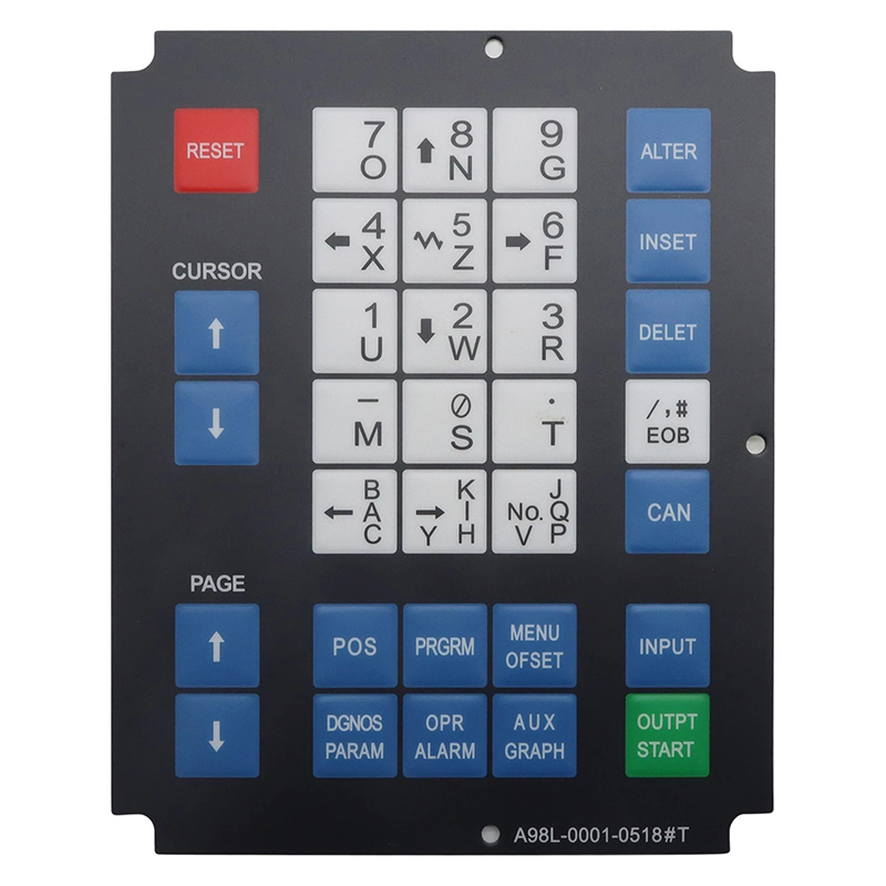 FANUC A98L-0001-0518T Replacement Membrane Keyboard Panel for Series 0i CNC
